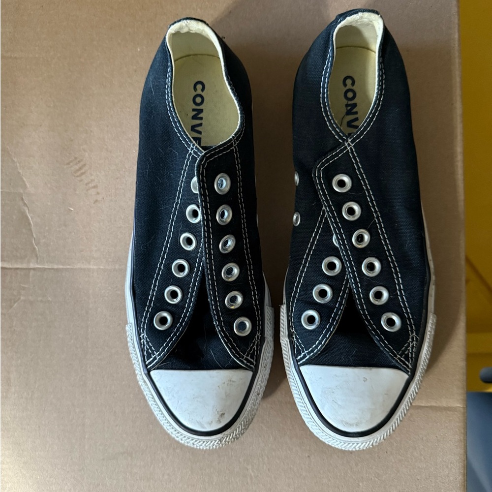 Converse Kids Black Canvas Slip-On Sneakers